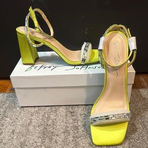Betsey Johnson Yellow Heels with Chic Block Style